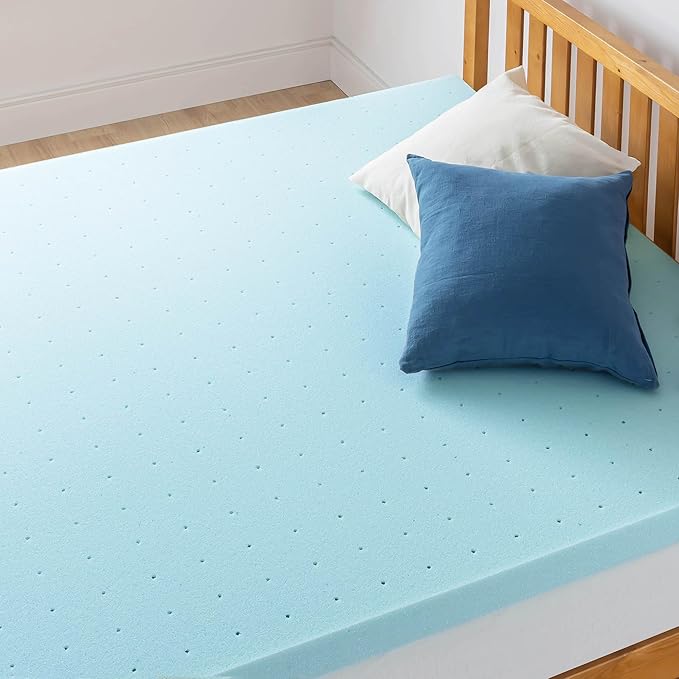 Best Price Mattress 3 Inch Ventilated Memory Foam Mattress Topper, Cooling Gel Infusion, CertiPUR-US Certified, Dorm Essentials, King