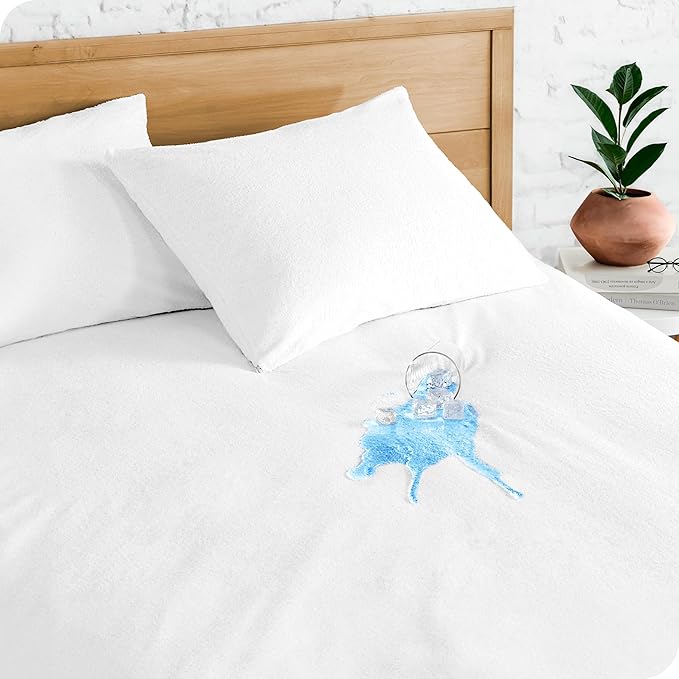 Bare Home Crib Size Mattress Protector - Premium 100% Waterproof Mattress Protector - Vinyl Free - Cooling Mattress Protector (Crib, White)