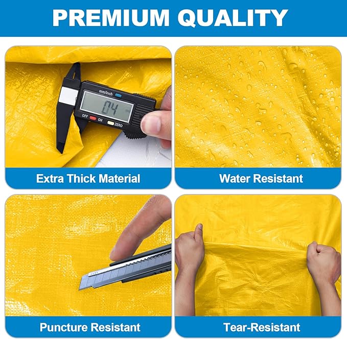 TICONN Mattress Bags for Moving, Heavy Duty Cali King Mattress Cover Storage Bag with Full-Around Handle and Adjustable Buckles (Yellow, Cali King)