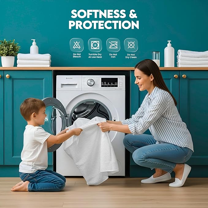 Utopia Bedding Waterproof Mattress Protector Top and Both Sides, Full Size, Soft and Breathable Dual Sided Terry Mattress Cover, Fitted Style with Stretchable Elastic Pockets