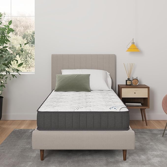 Ottomanson Twin 9" Hybrid Mattress - Medium Firm Support - Made in USA - Individually Pocketed Coils & CertiPUR-US Foam - Fiberglass-Free - Bed in a Box
