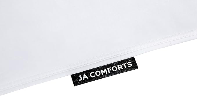 JA COMFORTS Duck Feather Down Bed Pillows for Sleeping(2 Packs)-Queen(20IN×30IN),High Filling Weight,600 Thread Count,Double-Layer Downproof Fabric Design,10% Duck Down,Cotton Cover,White