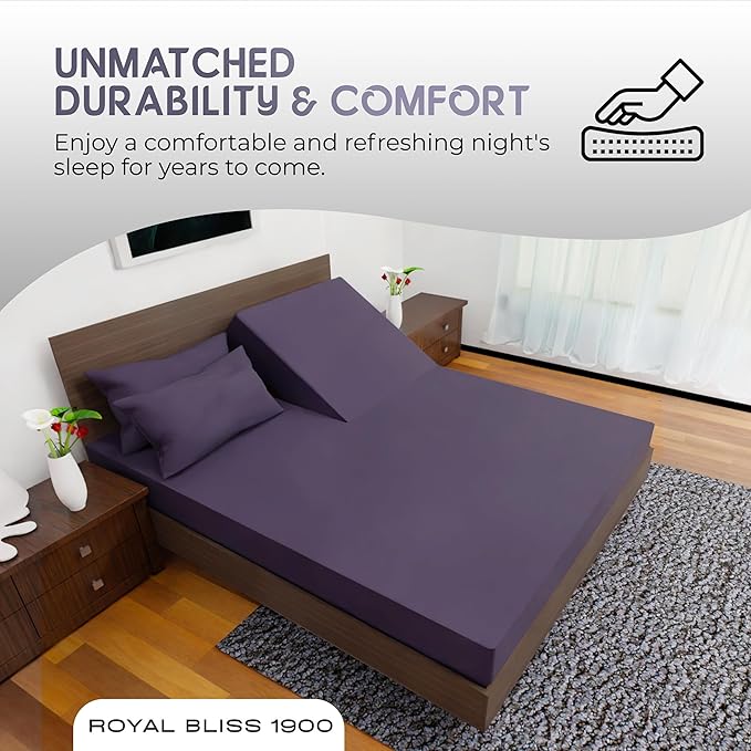 Top Split Flex Head King Size Sheet Set - Egyptian Quality Ultra-Soft Bed Sheets | Double Brushed | Deep Pockets- Easy Fit - 4 Piece Set- Fade Resistant (Plum)