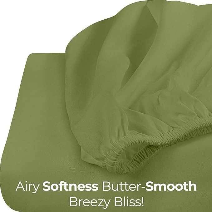 Utopia Bedding Queen Fitted Sheet - Bottom Sheet - Deep Pocket - Soft Microfiber - Shrinkage and Fade Resistant-Easy Care -1 Fitted Sheet Only (Olive)