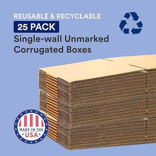 BOX USA 12 x 9 x 8 Corrugated Cardboard Boxes, Small 12"L x 9"W x 8"H, Pack of 25 | Shipping, Packaging, Moving, Storage Box for Home or Business, Strong Wholesale Bulk Boxes