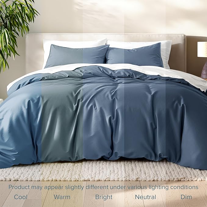 Bare Home Bedding Duvet Cover California King Size - Premium 1800 Super Soft Collection - Lightweight, Cooling - Soft Breathable Bedding Duvet Cover (Cal King, Bering Sea)