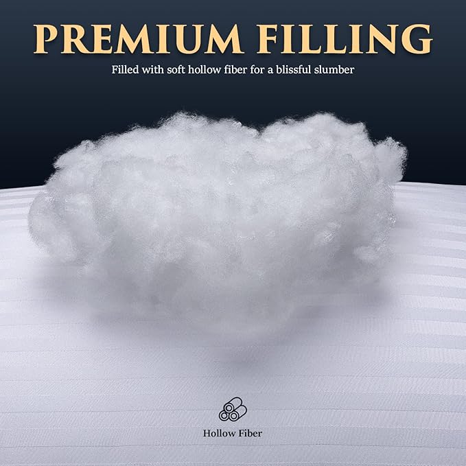 COZSINOOR Bed Pillows for Sleeping [Pack of 2] Cozy Dream Series Breathable Hotel Quality Pillows Premium Plush Fiber, Cooling Cover Skin-Friendly for Side Back and Stomach Sleepers (Standard Size)