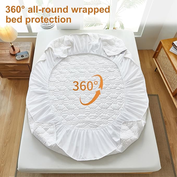 Waterproof Hospital Mattress Cover Protector Bed Sheet 36" x 80" x 9" Hospital Grade Incontinence Protection, Breathable Fabric for Elderly, Adults Machine Washable