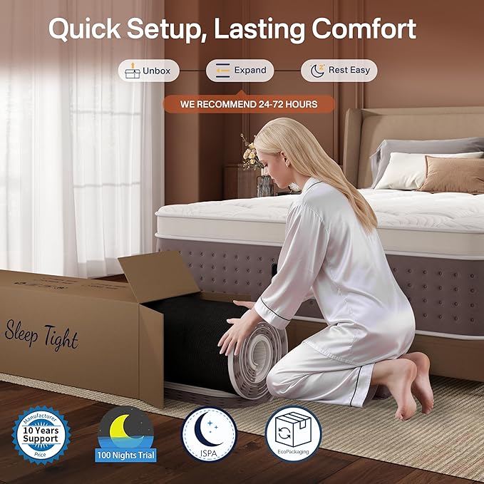 Queen Mattress, 14 Inch Hybrid Queen Size Mattress in a Box, Cooling Gel Memory Foam Mattresses with Individual Pocket Springs, Pressure Relief, Medium Firm, Upgraded Extra Edge Support, CertiPUR-US