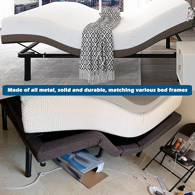 11 Inch Metal Adjustable Bed Base Frame Leg Replacement Heavy Duty Extra Height Leg Compatible with 89% of Frameworks Such as M8 M10 Thread (Set of 4)