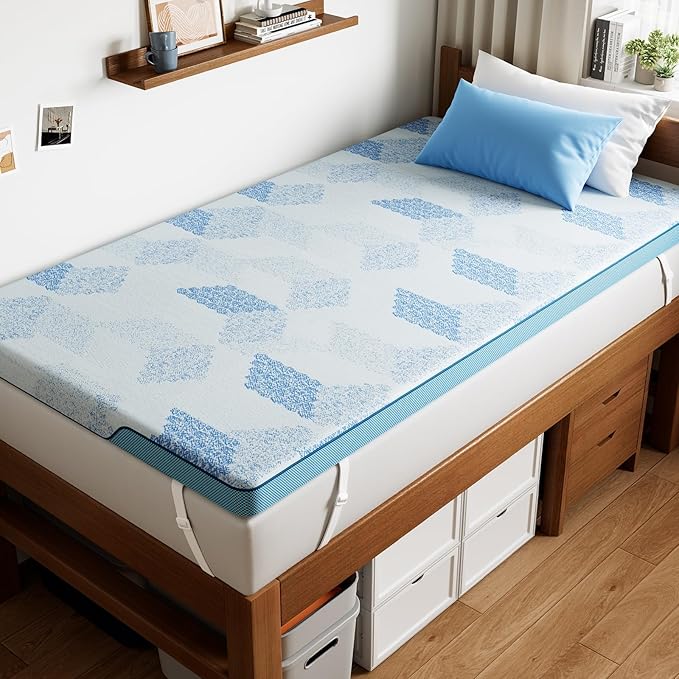 PERLECARE 3 Inch Twin Mattress Toppers – Cooling Gel Memory Foam Mattress with Breathable Bamboo Viscose for Pressure Relief, Washable & Non-Slip, CertiPUR-US® Certified & Oeko-Tex