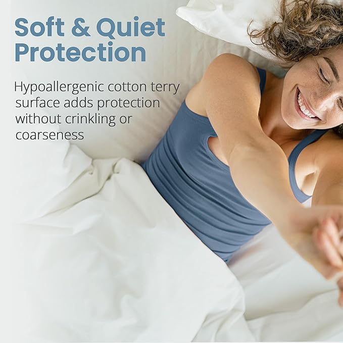 SafeRest Zippered Mattress Protector - Premium 12-15 Inch Waterproof Mattress Cover for Bed - Breathable, Noiseless Washable Mattress Encasement - King