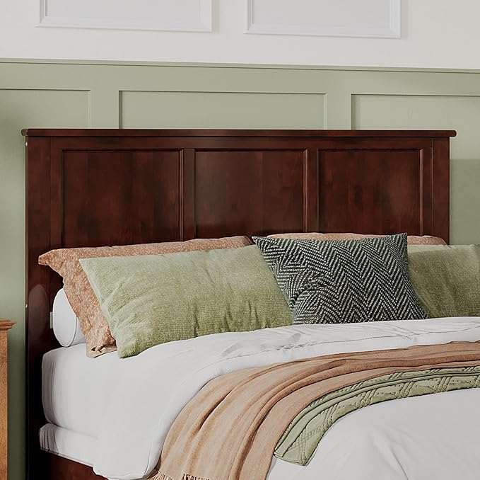 AFI, Madison Queen Solid Wood Panel Headboard, Walnut
