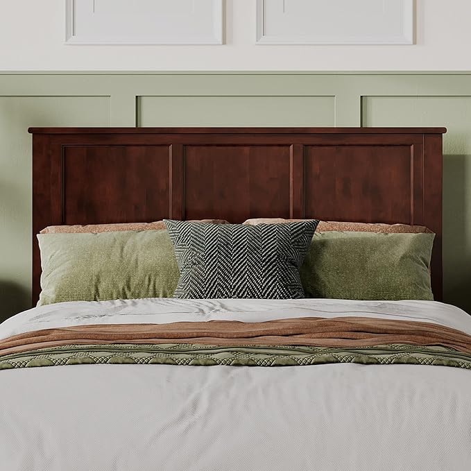 AFI, Madison Queen Solid Wood Panel Headboard, Walnut