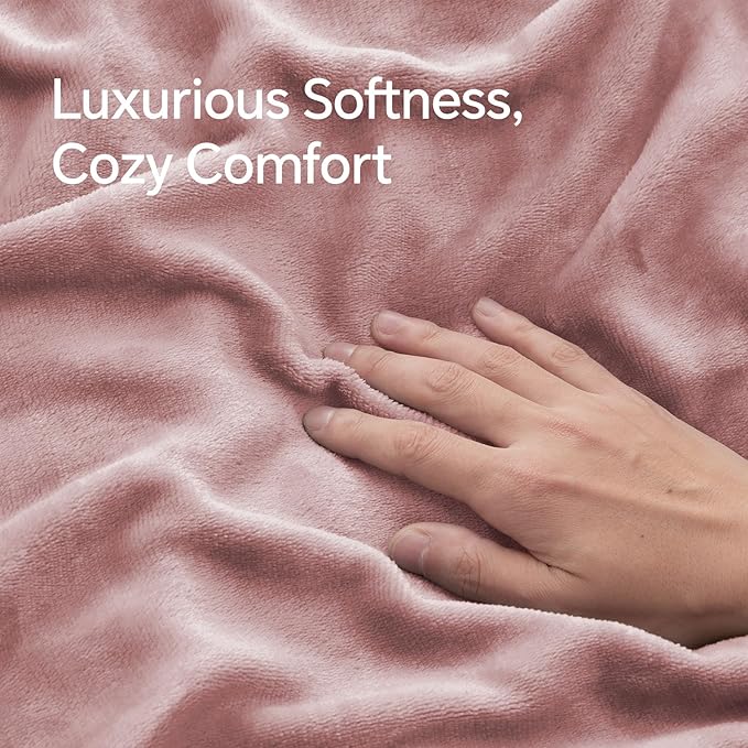 BEDELITE Flannel Pillow Cases Queen Size Set of 2, Super Soft Fleece Pillowcases with Zipper for Bedroom, Sofa, Luxury Cozy Fuzzy Velvet Pillow Shams for All Seasons(20x30 Inches,Dusty Pink)