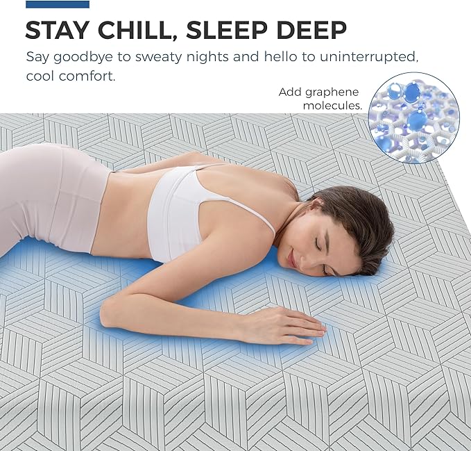 FATHOM Firm Queen Mattress 12 Inch Memory Foam Mattress Queen Size Bed in a Box for Back Pain Relief and Cool Sleep with Gel Foam and Removeable Fiberglass Free Cover, CertiPUR-US Certified
