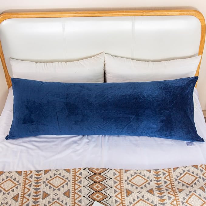 1 MIDDLE ONE Body Pillow, Memory Foam Body Pillows for Adults Sleeping, Long Pillow for Bed, Big Large Firm Full Body Pillow for Side Sleeper, 20x54 Inch, Navy Blue
