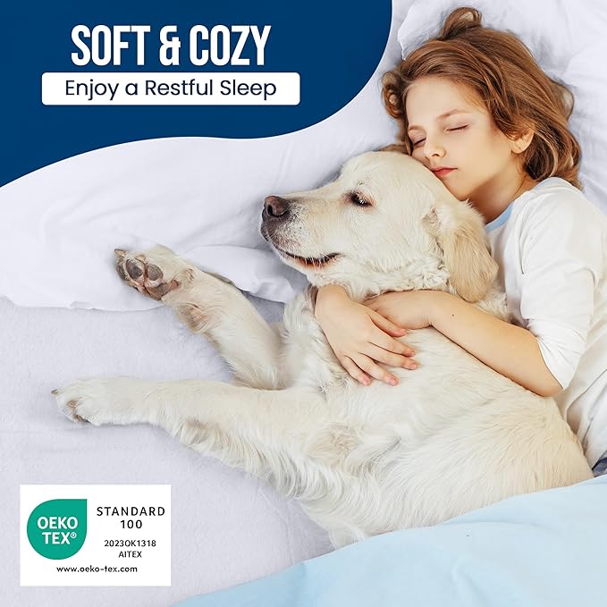 Utopia Bedding Waterproof Mattress Protector Super Queen Size, Premium 200 GSM Terry Mattress Cover, Soft & Breathable Bed Cover, Fitted Sheet Style with Stretchable Deep Pockets 17" (White)