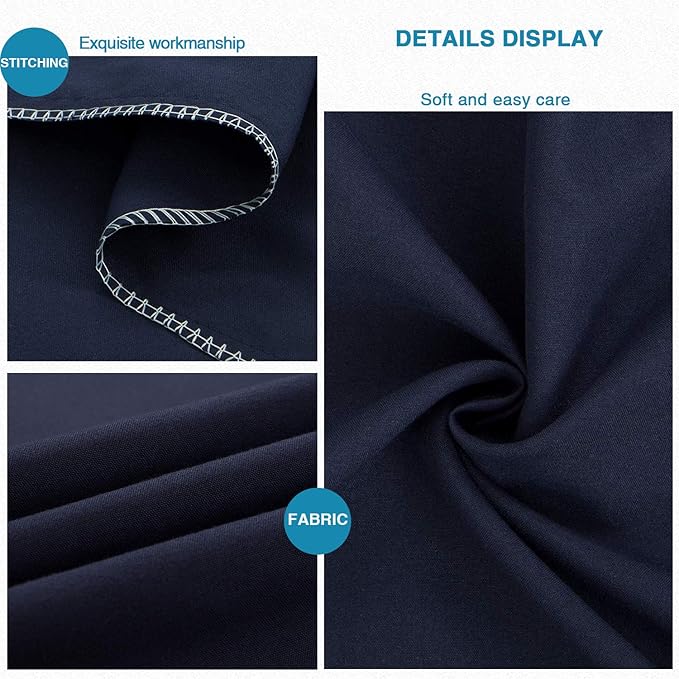 FLXXIE Pillow Cases Standard Size, Soft Microfiber Pillow Covers with Envelope Closure, Wrinkle, Stain Resistant Pillowcases, 2 Piece Set, 20x26, Navy
