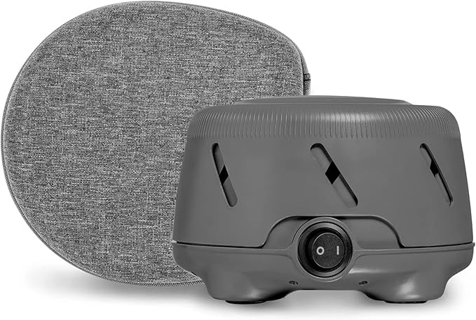 Yogasleep Dohm Uno White Noise Sound Machine & Travel Case, Real Fan Inside for Non-Looping, Sound Machine for Travel, Office Privacy, Sleep Therapy for Adults & Baby, Charcoal, 2 Piece Set