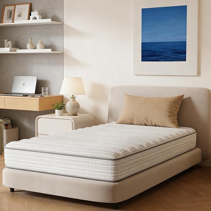 Novilla 8 Inch Full Mattress, Hybrid Full Size Mattresses with BioAir Comfort Foam for Pressure Relief, Medium Plush Colchones with Innerspring CertiPUR-US Certified for Kids Mattress in a Box