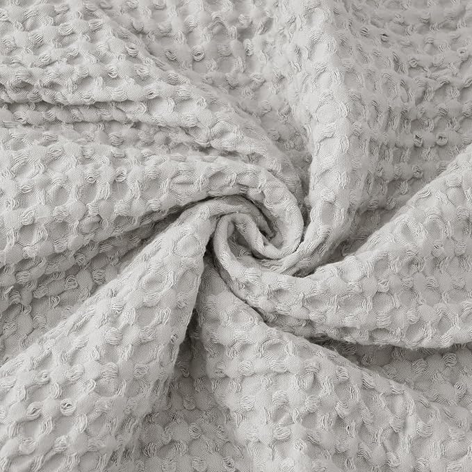 PHF Ultra Soft Waffle Weave Pillow Shams Standard Size, No Insert, 2 Pack 20" x 26" Pillowcases,Breathable & Skin-Friendly Pillow Cases, Stylish Decorative Bed Pillow Cases Covers, Light Grey