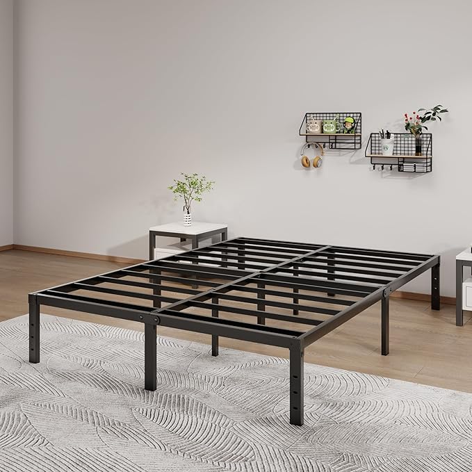 LUMUNANCE Metal Bed Frame Full Size - 14 Inch Heavy-Duty Full Platform Bed Frame No Box Spring Needed, Easy Assembly, Noise-Free, Sturdy Mattress Foundation, Underbed Storage Space
