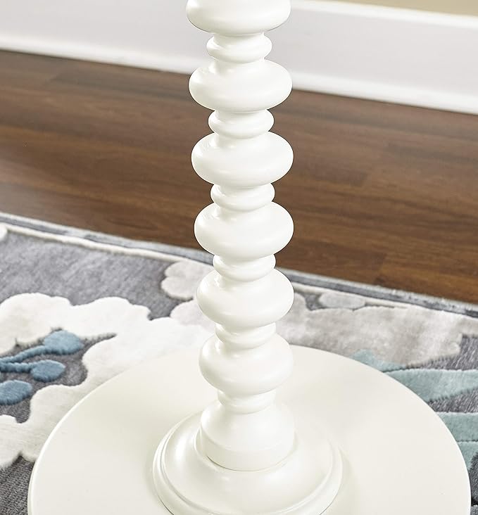 Powell Furniture Powell Round Spindle, White Table 17 x 22.25 x 17