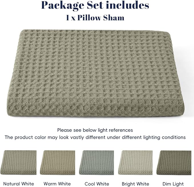 PHF Ultra Soft Waffle Weave Body Pillowcase with Zipper, No Insert, 1Pack 20" x 54" Pillow Sham, Breathable & Skin-Friendly Body Pillow case, Stylish Decorative Bed Pillow Cover, Dusty Sage