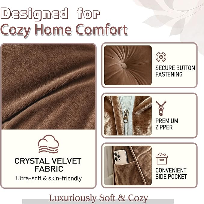 Headboard Pillow Queen, Triangle Wedge Pillow for Headboard, Ergonomic Backrest Cushion for Reading Sitting Working Removable Crystal Velvet Cover for Bed Dorm Sofa (Mocha Brown, Queen)