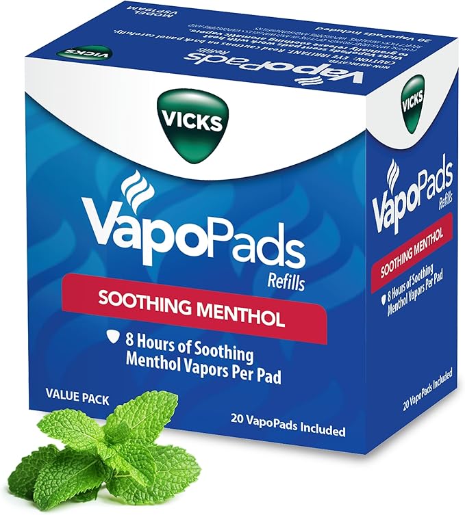 Vicks VapoPads with Original Menthol Formula - Vapor Pads Refill for Vicks Humidifiers and Steam Inhalers, Scent Pads for Congestion Relief, 20-Pack, Box Color May Vary