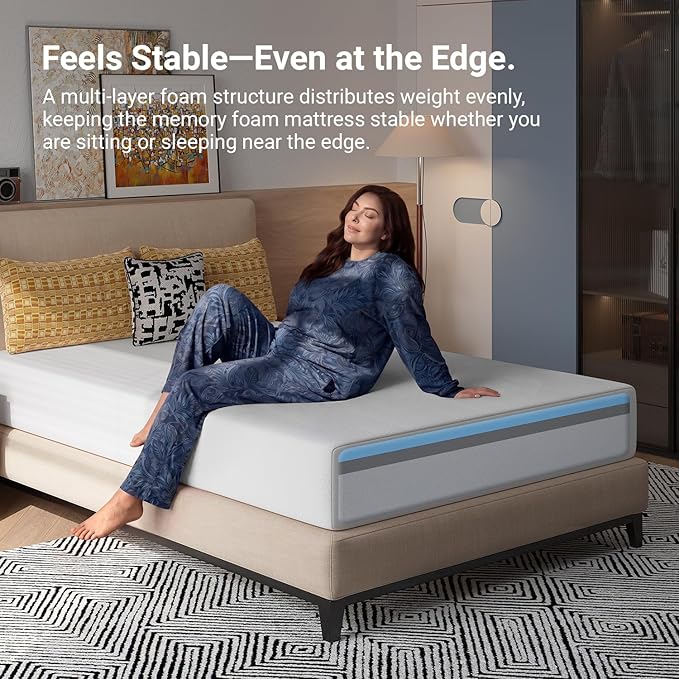 Avenco 10 Inch Full Gel Memory Foam Mattress, Open-Cell Breathable Foam for Cooling Night Sleep, Removable Washable Cover, CertiPUR-US Certified Full Size Mattresses in a Box