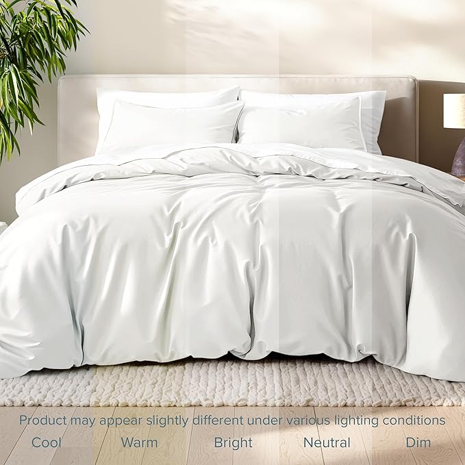 Bare Home Bedding Duvet Cover King Size - Premium 1800 Super Soft Collection - Lightweight, Cooling - Soft Breathable Bedding Duvet Cover (King, Cream)