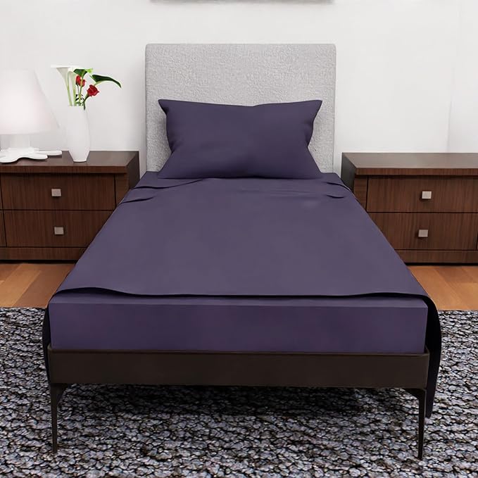 Twin Bed Sheets - 3-Pcs Deep Pocket Cooling Set - Soft and Durable Bedding for All Seasons - Luxurious Twin Size (Plum)