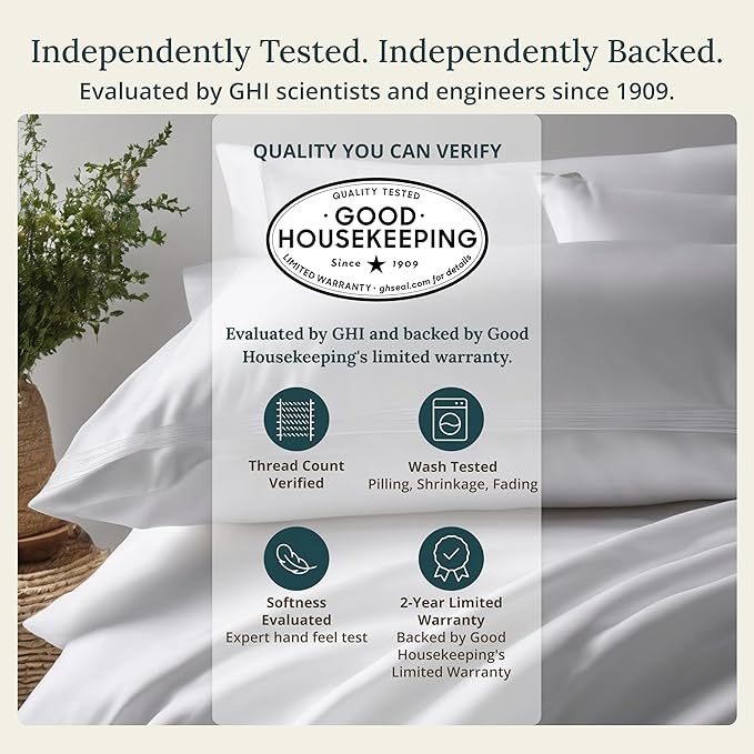 California Design Den Split King Sheets Sets for Adjustable Bed - Buttery Soft 800 Thread Count, 100% Cotton Sateen, Durable Bedding Set - White