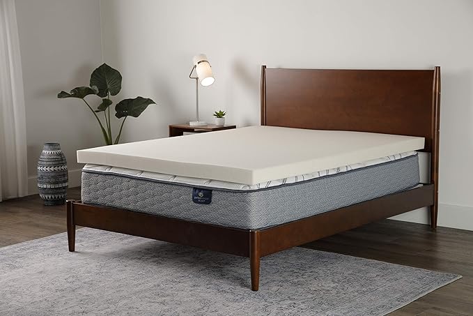 Serta CopperGel Cooling, Pressure-Relieving Memory Foam Mattress Topper, 3 Inch, California King