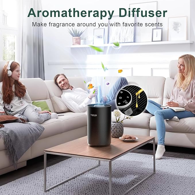 Air Purifiers for Bedroom Home up to 1350 ft² - Vniup H14 True HEPA Room Air Purifiers for Bedroom, with Fragrance Function Sleep Mode& Light Mode Air Cleaner for Pet Dander Odor Dust Smoke