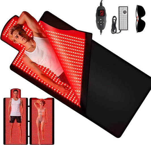 Red Light Therapy Mat Full Body 2026 Upgrade, 2570 LEDs, 74.6"x33.3" Large Sleeping Bag Blanket, Soft Leather, Adjustable Timer, Ideal Home Gift for Men & Women Athletes, Seniors, Office Workers