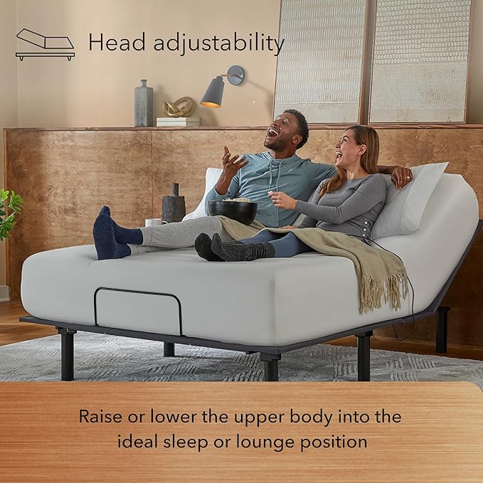 Serta baselogic Level 1 Adjustable Base Bed Frame - King - Head Adjustability, Wired Remote, Removable Legs for Zero-Clearance Design, and Foldable for Convenient Mobility and Storage