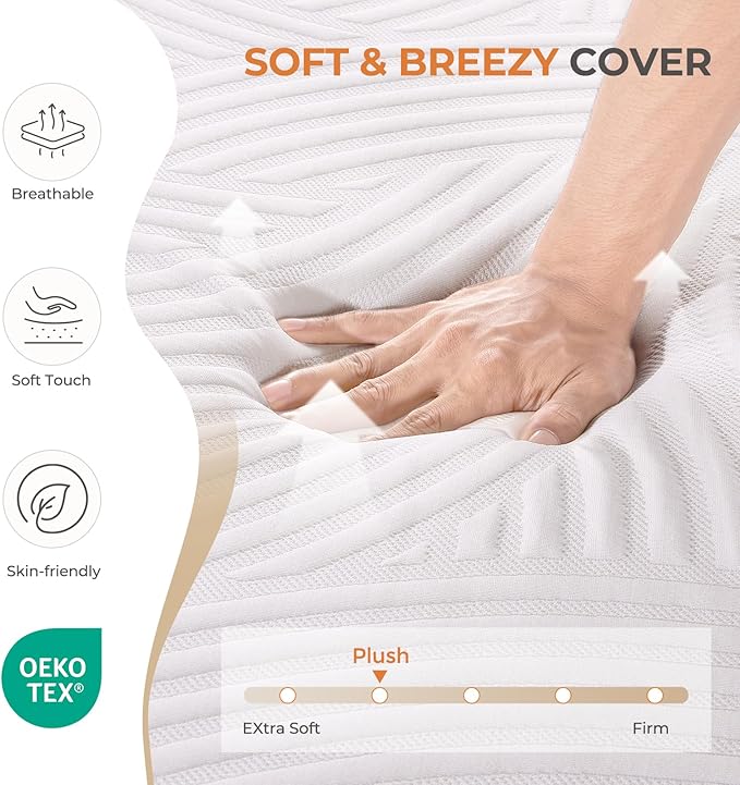 Sweetnight Twin Mattress,10 Inch Memory Foam Twin Size Mattress in a Box for Pressure Relief & Motion Isolation,Medium Plush and CertiPUR-US Certified