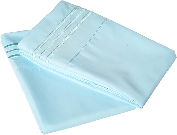 Elegant Comfort 1500 Thread Count Wrinkle & Fade Resistant Egyptian Quality Ultra Soft Luxurious 2-Piece Pillowcases, Standard Size, Aqua