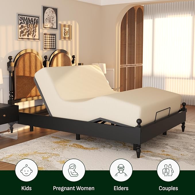 Softa Queen Adjustable Bed Frame with 10" Gel Memory Foam Mattress, Synchronized Head & Foot Lift, Electric Bed Base with Remote Control, 900 LBS Capacity, Whisper Quiet Motor, CertiPUR-US Certified