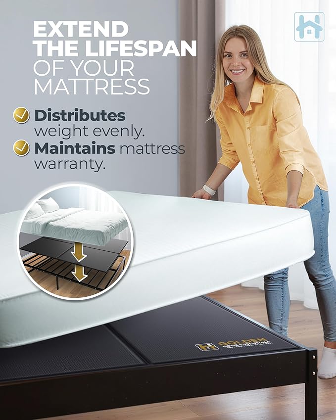 Golden Home Essentials Premium 10mm Full Size Bunkie Board (54" x 75") – Slim Low-Profile Mattress Support – Quiet, Moisture-Resistant, Lightweight Bed Board for Platform & Slatted Frames