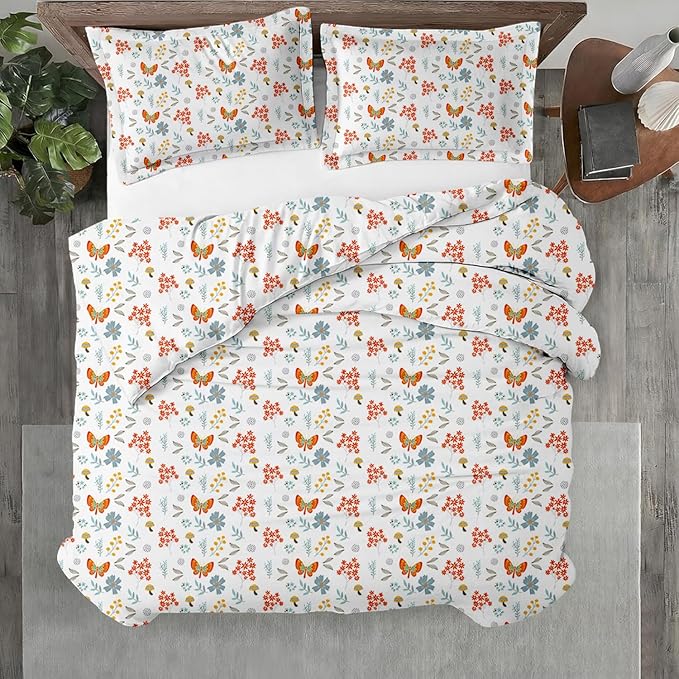Kotton Culture 3 Pc King Size Duvet Cover Set- 100% Egyptian Cotton 600 Thread Count Ultra Soft Premium Durable Comforter Cover Zipper Closure & Corner Ties (Rain Forest, King 104"x94")