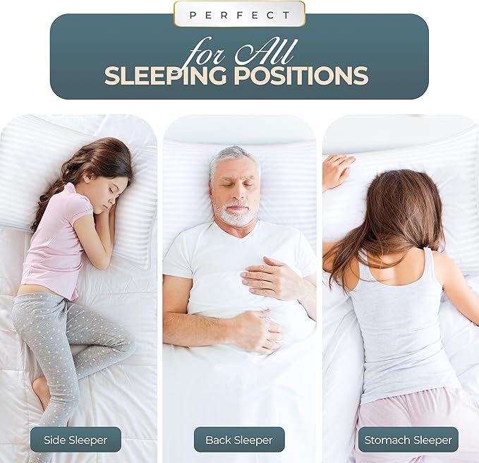 Utopia Bedding Bed Pillows King Size Set of 4 (White), Down Alternative Pillows for Sleeping, Cooling Hotel Quality Pillow Set for Back, Stomach or Side Sleepers
