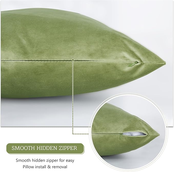 StangH Grass Green Velvet Body Pillow Cover 20x54 Inches, Super Soft Cozy Luxury Fuzzy Long Pillowcase with Zipper, for Sofa Bedroom Holiday Home Decoration All Seasons, 1 Pack