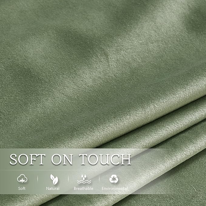 StangH Sage Green Body Pillow Cover, 20 x 54 Velvet Pillowcover Soft Body Pillow Protectors for Baby/Pregnancy Bed Large Pillowcases for All Seasons, 20 x 54-inch, 1 Piece