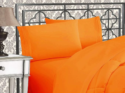 Elegant Comfort 1500 Premier Hotel Quality Wrinkle & Fade Resistant Luxury 2-Piece Pillowcases, King Size - Elite Orange