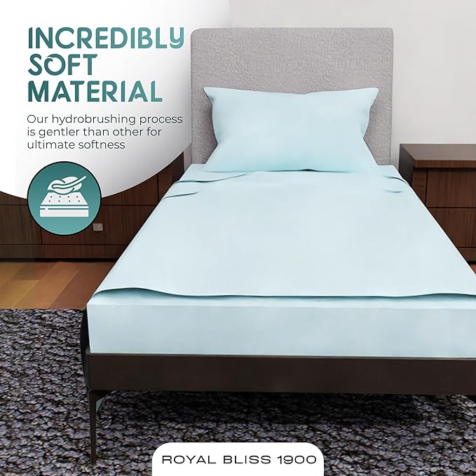 Twin Size Bedding - 3-Piece Set - Deep Pockets - Cooling Sheets - Soft & Comfortable for All-Season Use - Durable (Aqua)