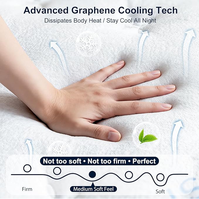 12 Inch Twin XL Mattress, 7-Zoned Support Hybrid Twin XL Size Mattress in A Box with Cooling Gel Memory Foam & Pocket Coils for Back Pain Relief, Assembled in USA, Motion Isolation, Medium Firm